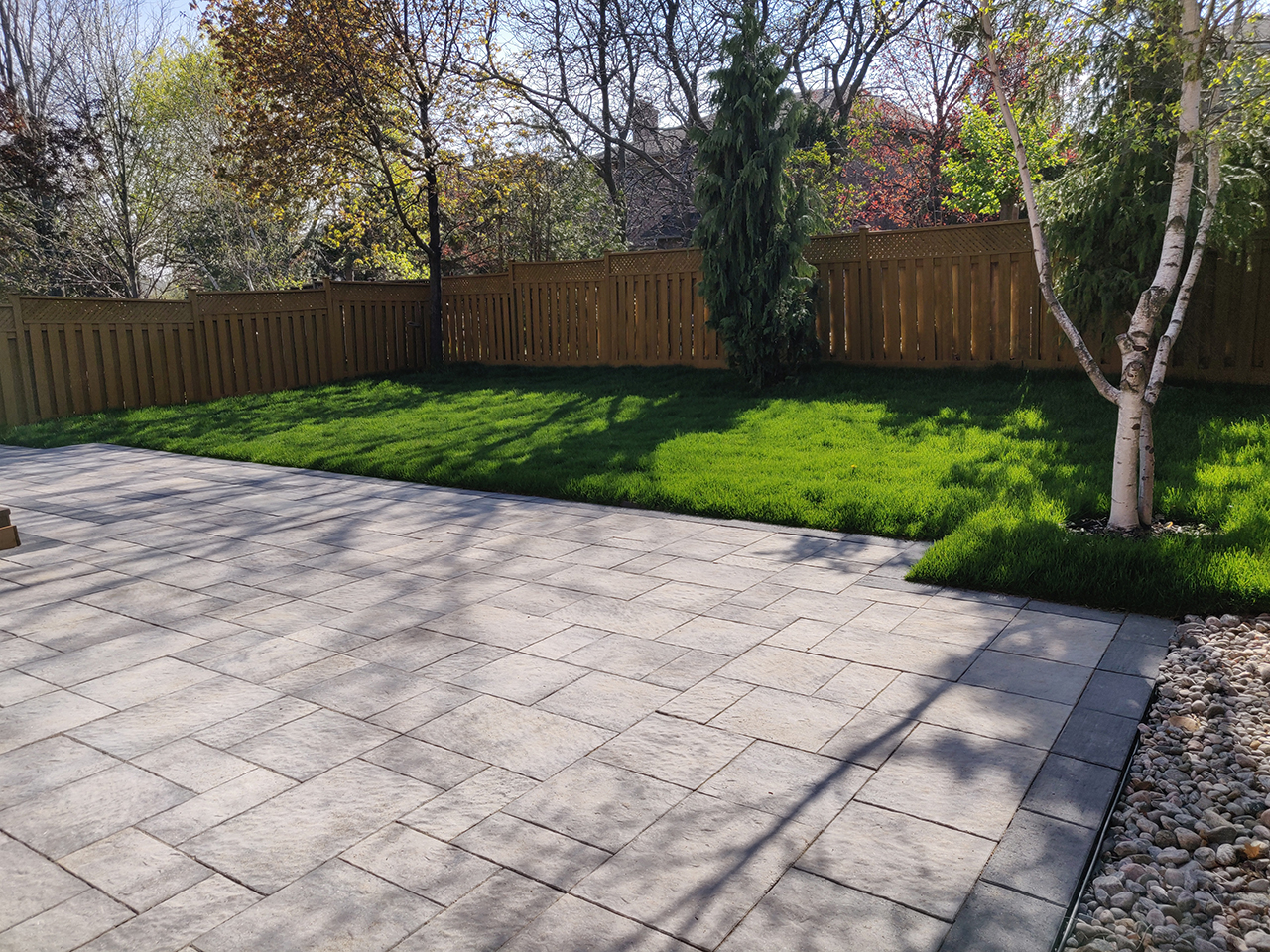 Backyard Patio and Grass Installation