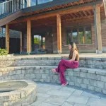 Completed interlock patio and seating wall project in Kitchener Ontario