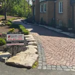 Finished herringbone brick paver driveway installed by driveway contractors in Aurora Ontario
