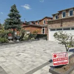Finished residential driveway project by hardscape contractor