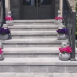 Front porch enhancement using manufactured stone
