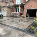 Interlocking brick driveway installation by professional driveway contractor