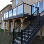 Modern backyard deck design and construction by deck contractor