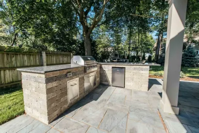 Outdoor BBQ cooking area designed for backyard entertaining