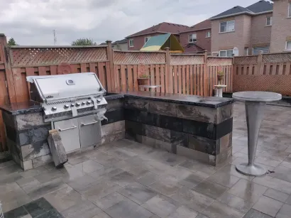 Premium backyard BBQ construction by professional patio builder contractor