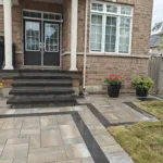 Residential flagstone patio construction project